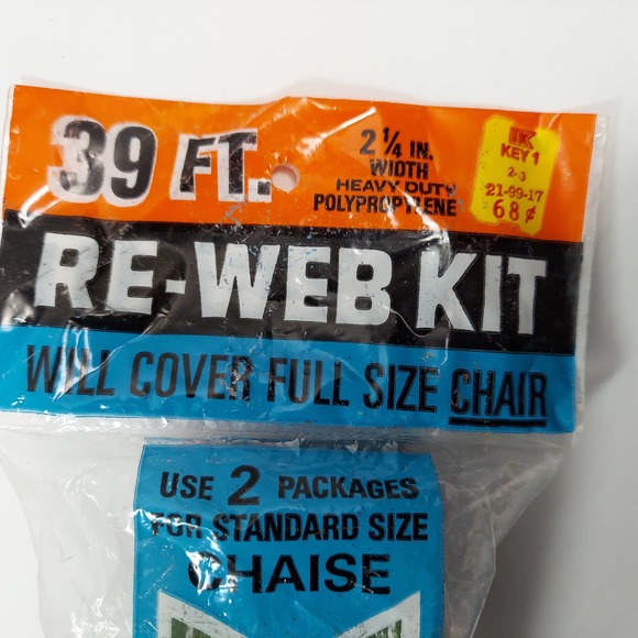 Wellington Re-Web Kit Dark Green 39 Ft Webbing Covers 1 Full Size Chair Sealed - Picture 5 of 9